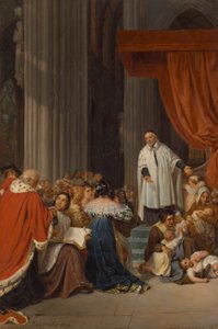 Heiliger Vinzenz von Paul predigt am Hof von Ludwig XIII. zugunsten der verlassenen Kinder von Paul Delaroche