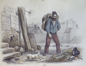 Ausgehungerter Mann während der Pariser Kommune