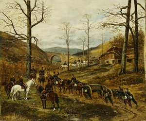 Artillerie, die durch ein Tal zieht, Rezonville von Paul Emile Leon Perboyre