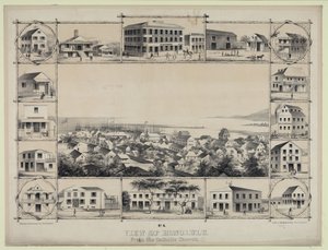 Nr. 4. Ansicht von Honolulu. Von der katholischen Kirche.