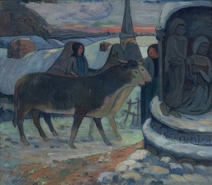 Die Heilige Nacht (Die Segnung der Ochsen) von Paul Gauguin