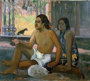 Eiaha Ohipa (Nicht arbeiten. Tahitianer in einem Raum) von Paul Gauguin