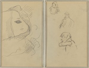 Auge und Teil des Gesichts; Eine bretonische Frau und zwei Männer (recto)
