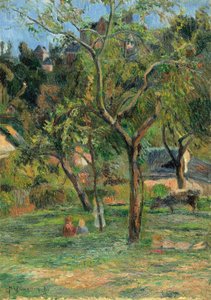 Ein Obstgarten unterhalb der Kirche von Bihorel