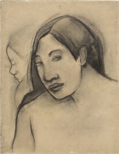 Köpfe tahitianischer Frauen, Frontal- und Profilansichten, 1891-93