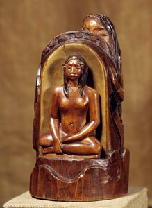 Idol mit Perle. Holzskulptur, Gold und Perle von Paul Gauguin