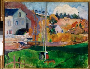 Landschaft in der Bretagne, die Mühle David von Paul Gauguin