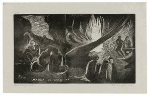 Mahna no varua ino (Der Teufel spricht), aus der Noa Noa Suite von Paul Gauguin