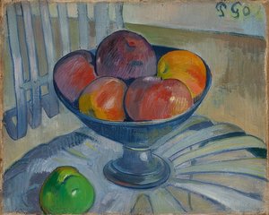 Obstschale auf einem Gartenstuhl von Paul Gauguin