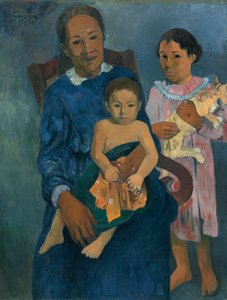 Polynesische Frau mit Kindern
