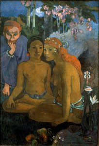 Ursprüngliche Geschichten. Junge Tahitianer und der französische Dichter niederländischer Herkunft Jacob Meyer de Haan von Paul Gauguin