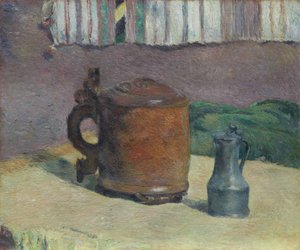 Stillleben: Holztankard und Metallkrug von Paul Gauguin