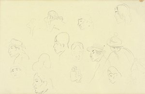 Studien von Köpfen und Figuren von Paul Gauguin