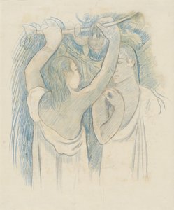 Zwei Tahitianer sammeln Früchte [verso] (1899-1900)