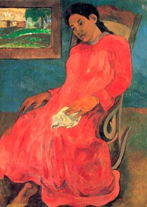 Frau im roten Kleid, 1891