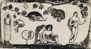 Frauen, Tiere und Laub; Femmes, Animaux et Feuillages, 1895-1903 von Paul Gauguin