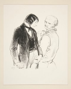 (VÄTERLICHE ERMAHNUNG). von Paul Gavarni