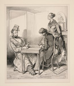 Den ganzen Abend die Rolle eines dummen Ehemanns spielen, der Ihr Geld gewinnt... von Paul Gavarni