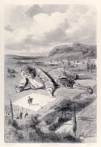 Gulliver hat eine Audienz beim Kaiser von Lilliput, aus der französischen Ausgabe von Gullivers Reisen von Jonathan Swift von Paul Gavarni