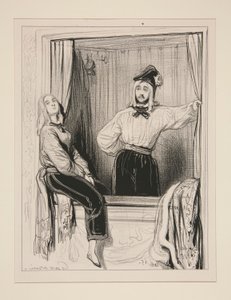 Le vicomte Aime de Trois Etoiles et dame Eloa de Tremblemont vont von Paul Gavarni