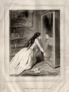 Les Actrices: Protegez Seigneur! une vierge chrétienne, 1843 von Paul Gavarni
