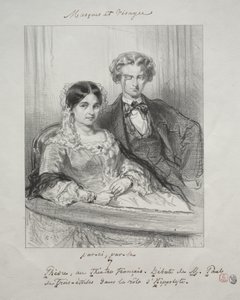 Masques et visages: Paric, par-la: Phèdre am Théâtre-Français Debüt von M. Paul de Trois-Etoiles in der Rolle des Hippolyte von Paul Gavarni