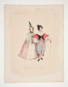 Originale Verkleidungen für die Bälle von 1834. Nr. 2 und 3. von Paul Gavarni