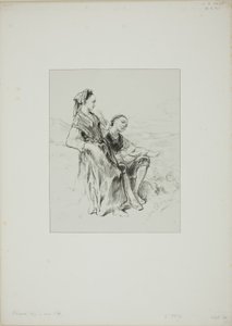 Ohne Titel (Zwei baskische Mädchen) von Paul Gavarni