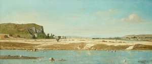 Die Ufer des Flusses Durance bei Saint Paul