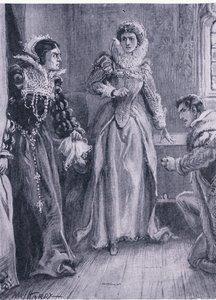 Königin Mary Elizabeth und Courtenay, Illustration aus The Worlds Library of Best Books, ca. 1940 von Paul Hardy