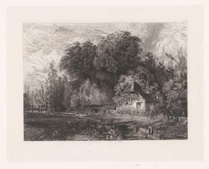 Ansicht eines Hauses am Waldrand von Paul Huet