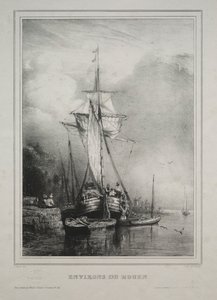 Sechs Marines: Umgebung von Rouen, Frankreich, 1832 von Paul Huet