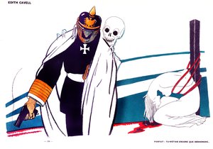 Der Tod sagt Kaiser Wilhelm, dass er durch die Ermordung von Edith Cavell entehrt ist, 13. April 1916