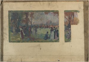 Skizze für das Rathaus von Saint-Ouen: Das Hippodrom von Saint-Ouen, 4. Viertel des 19. Jahrhunderts von Paul Jean Gervais