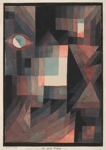 Abstrakt (rot/grüne Abstufung mit etwas Zinnober im Hochformat) von Paul Klee