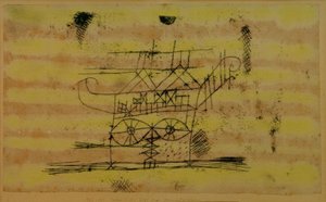 Gerüst für den Kopf einer Monumentalplastik von Paul Klee