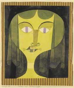 Porträt einer Frau mit violetten Augen, Aquarell von Paul Klee (1879-1940) - 1921 - Dim 22,1x19 cm Private Sammlung von Paul Klee