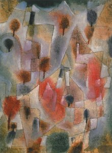 Landschaft mit blauen und roten Bäumen, 1920