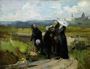 Die Waisen von Bayeux (Öl auf Holz)