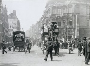 Ludgate Circus, London, vorbereitet für das Jubiläum der Königin, 1897