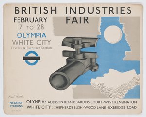 Ein Londoner U-Bahn-Poster, das die British Industries Fair bewirbt