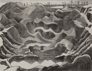 Der Minenkrater, Hügel 60, Ypern-Salient von Paul Nash