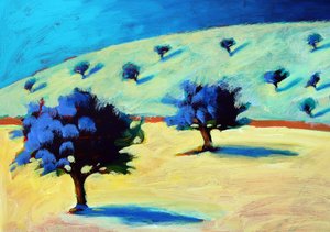 Blaues Landschaftsbild