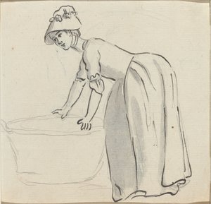 Mädchen mit Haube bei der Arbeit [recto]