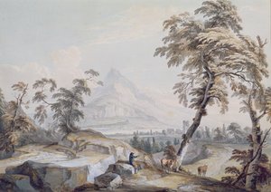Italienische Landschaft mit Reisenden, Nr. 1