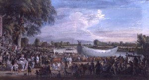 Die chinesische Dschunke wird von der Themse entfernt von Paul Sandby