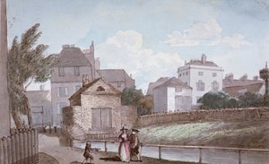 The Thatched House Inn und der New River, Islington, London, ca. 1790 von Paul Sandby