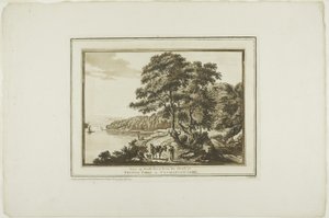 Blick auf den Neath River vom Haus in Briton Ferry in Glamorgan Shire, aus Zwölf Ansichten in Aquatinta nach Zeichnungen vor Ort in Südwales