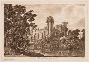 Ansichten von Warwick Castle: Teil von Warwick Castle von Südosten von Paul Sandby