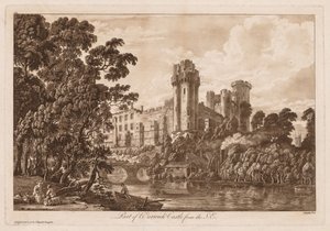 Ansichten von Warwick Castle: Teil von Warwick Castle von Südosten, 1776 von Paul Sandby